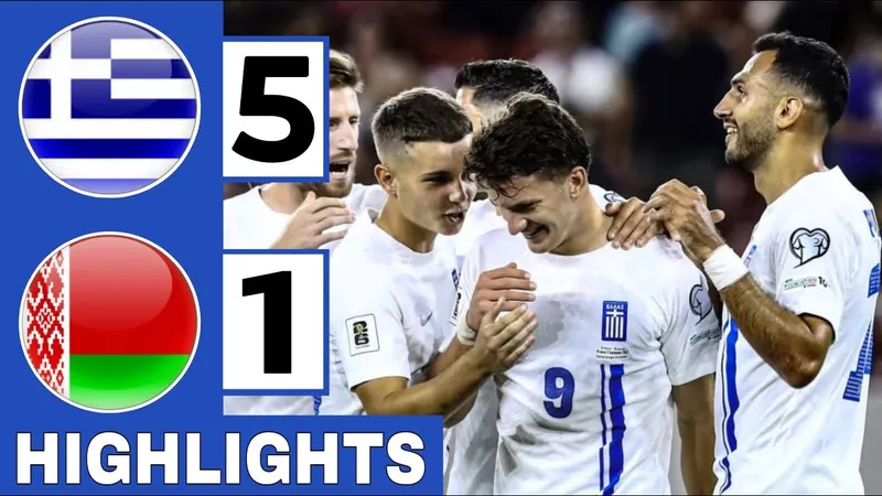 Hy Lạp vs Belarus 5-1: Lần lượt Konstantinos Karetsas, Vangelis Pavlidis, Anastasios Bakasetas, Dimitrios Kourbelis, Christos Tzolis ghi bàn, ấn định cục diện