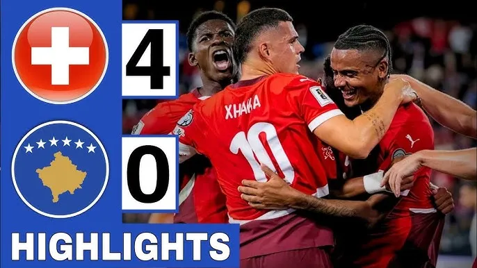 Thụy Sĩ vs Kosovo 4-0: Manuel Akanji đánh đầu mở bàn, Breel Embolo tỏa sáng cú đúp, Silvan Widmer chốt hạ 3 điểm, Thụy Sĩ tạm dẫn đầu bảng B Vòng loại World Cup 2026