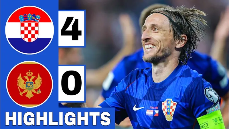 Croatia vs Montenegro 4-0: Lần lượt Kristijan Jakic, Andrej Kramaric, Ivan Perisic tỏa sáng, Edvin Kuc phản lưới nhà, Andrija Bulatovic nhận thẻ đỏ