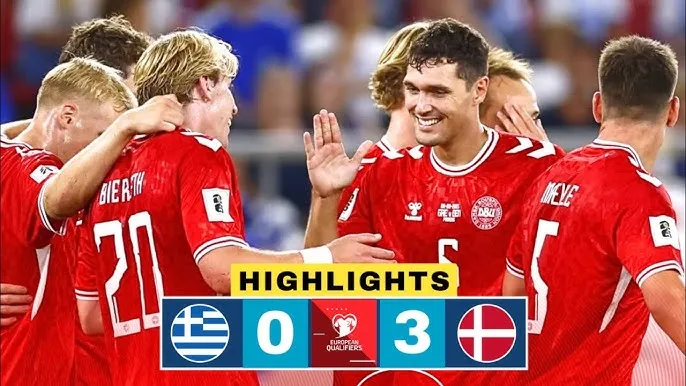 Hy Lạp vs Đan Mạch 0-3: Mikkel Damsgaard mở bàn, Andreas Christensen nhân đôi tỷ số, Rasmus Hojlund ấn định 3 điểm thuyết phục 