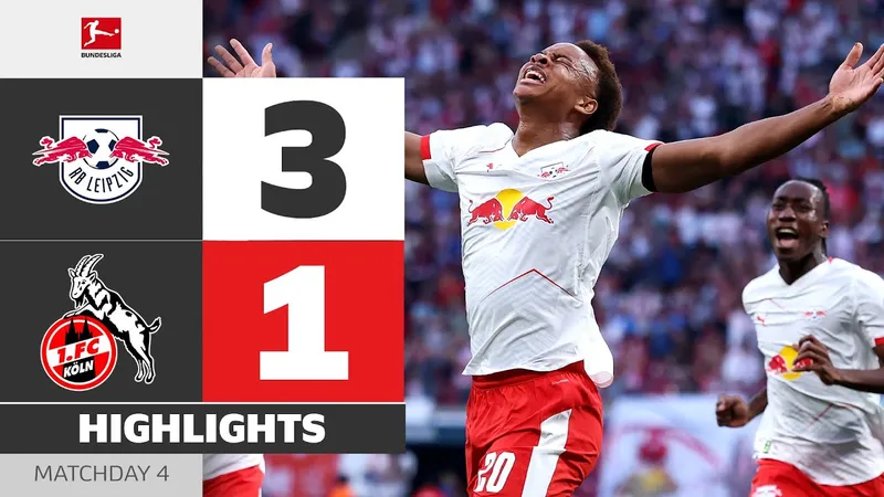 RB Leipzig vs Cologne 3-1: Assan Ouedraogo mở bàn, Jan Thielmann gỡ hòa, Romulo Cardoso, David Raum ghi 2 bàn chớp nhoáng, Leipzig bám đuổi Bayern