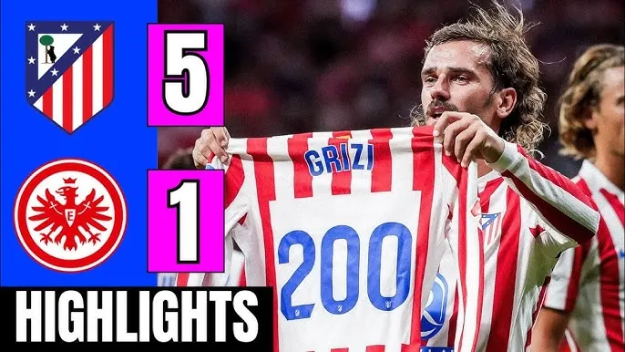 Atletico Madrid vs Eintracht Frankfurt 5-1: Raspadori sớm mở bàn, Le Normand, Griezmann, Simeone, Alvarez lần lượt tỏa sáng, Burkardt chỉ ghi bàn danh dự