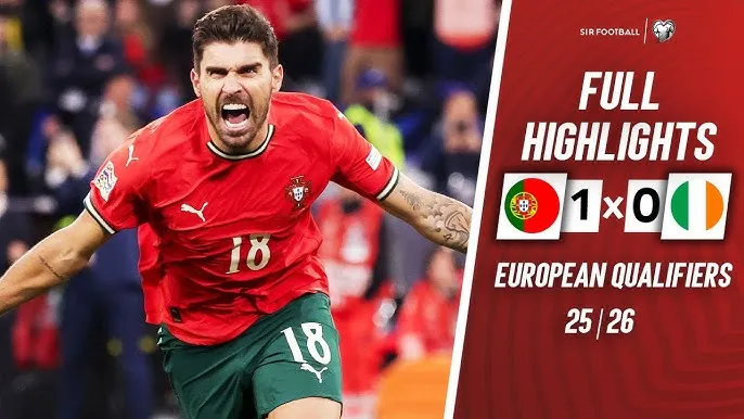 Bồ Đào Nha vs Ireland 1-0: Ronaldo bất ngờ đá hỏng penalty, Trincao tạt bóng kiến tạo, Neves đánh đầu ghi bàn phút 90+1