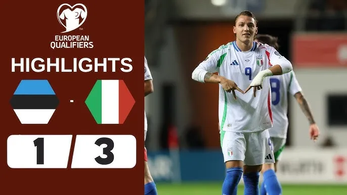 Estonia vs Italia 1-3: Moise Kean sớm khai bàn phút thứ 4, Retegui, Esposito góp công ấn định cục diện, Sappinen ghi bàn danh dự