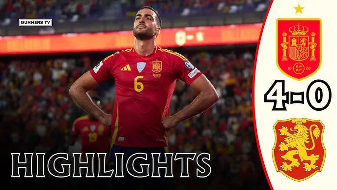 Tây Ban Nha vs Bulgaria 4-0: Merino xuất thần cú đúp bàn thắng, Chernev phản lưới nhà, Oyarzabal chốt hạ 3 điểm trên chấm penalty
