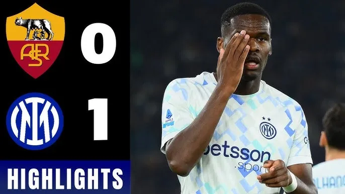 AS Roma vs Inter Milan 0-1: Barella chọc khe, Ange-Yoan Bonny hạ thủ thành Svilar ngay phút thứ 6', Inter qua mặt Roma tạm dẫn đầu Serie A
