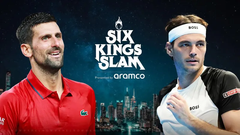 Taylor Fritz vs Novak Djokovic 7-6 (4): Sau 75 phút thi đấu, Djokovic bỏ cuộc vì chấn thương, Fritz xếp thứ 3, Nole về thứ 4 ở Six Kings Slam 2025