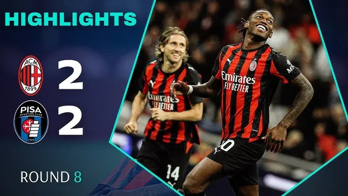 AC Milan vs Pisa 2-2: Ricci kiến tạo, Leao khai bàn, Cuadrado, Nzola ngược dòng, lão tướng Luka Modric kiến tạo, Zachary Athekame cứu thua Milan 