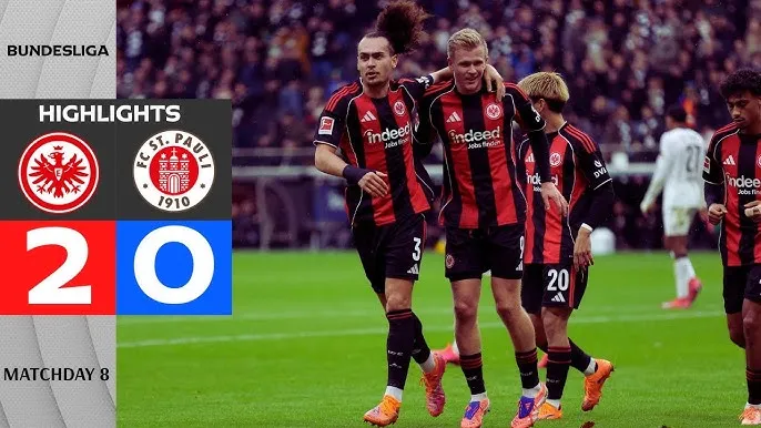 Eintracht Frankfurt vs St Pauli 2-0: Ngày Jonathan Burkardt tỏa sáng cú đúp, Frankfurt vượt mặt xếp trên Hoffenheim dù bằng điểm trên bảng xếp hạng