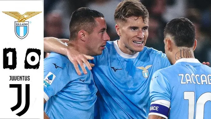Lazio vs Juventus 1-0: Cataldi chuyền ngang như đặt, Basic tung cú sút xa sớm hạ Juve ngay phút thứ 9, Khephren Thuram, Isaksen kém duyên ghi bàn