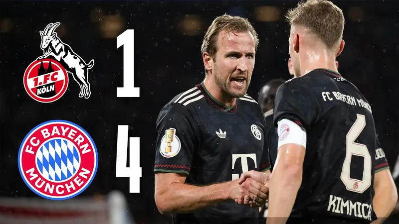 Cologne vs Bayern Munich 1-4: Johannesson kiến tạo, Ache sớm phá lưới Bayern nhưng Diaz gỡ hòa, Harry Kane ghi cú đúp, Olise góp công giành vé vòng 1/8 DFB Cup
