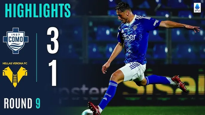 Como vs Verona 3-1: Anastasios Douvikas đánh đầu đẹp mắt, Suat Serdar gỡ hòa, Stefan Posch, Mergim Vojvoda tỏa sáng, giúp Como vào tốp 5 Serie A