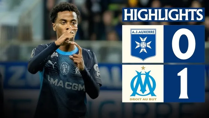 Auxerre vs Marseille 0-1: Angel Gomes ghi bàn duy nhất, kịch tính 2 tấm thẻ đỏ của Ulisses Garcia, Sinaly Diomande, Marseille xếp dưới PSG trên bảng xếp hạng Ligue 1