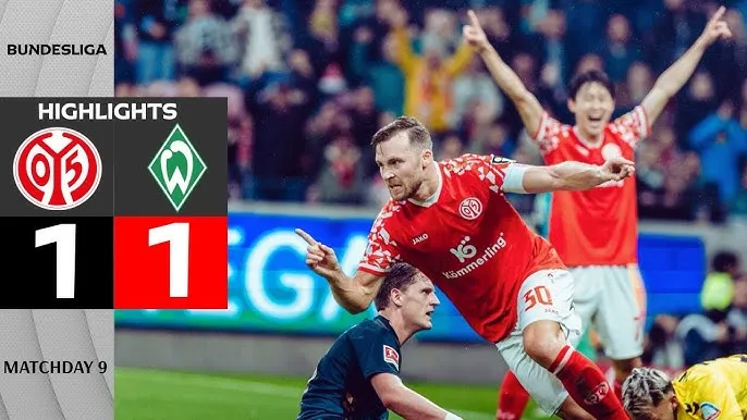 Mainz 05 vs Werder Bremen 1-1: Silvan Widmer chớp thời cơ sút tung lưới mở bàn, Jens Stage kịp cứu thua, chia điểm hấp dẫn