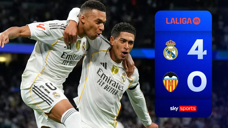 Real Madrid vs Valencia 4-0: Mbappe tỏa sáng cú đúp sau 31 phút, Bellingham, Carreras góp công chiến thắng, Real của HLV Xabi Alonso xây chắc ngôi đầu La Liga