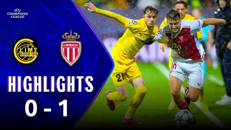 Bodo/Glimt vs AS Monaco 0-1: Maghnes Akliouche căng ngang, Folarin Balogun dốc bóng sút tung lưới chủ nhà, Jostein Gundersen nhận thẻ đỏ 