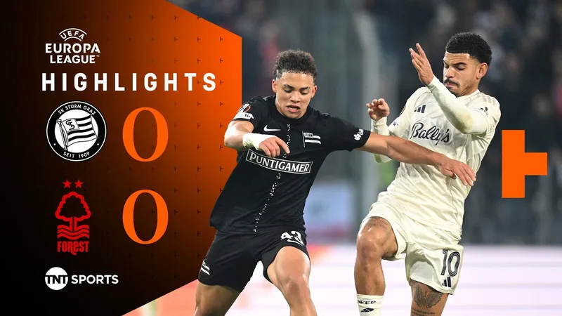 Sturm Graz vs Nottingham Forest 0-0: Dàn công Filip Rozga, Maurice Malone tịt ngòi, Morgan Gibbs-White, Arnaud Kalimuendo cũng không khá hơn