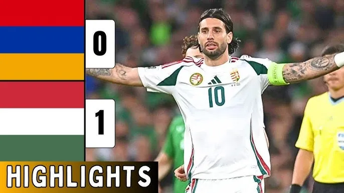 Armenia vs Hungary 0-1: Dominik Szoboszlai bấm bóng cánh phải, Barnabas Varga đánh đầu hạ thủ môn Henri Avagyan, bỏ túi 3 điểm