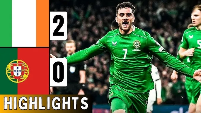 CH Ireland vs Bồ Đào Nha 2-0: Parrott tỏa sáng cú đúp, Ronaldo nhận thẻ đỏ, Ireland bất ngờ hạ Bồ Đào Nha 