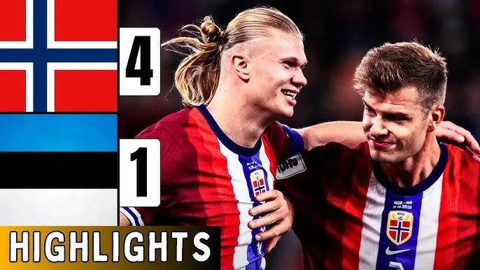 Norway vs Estonia 4-1: Sorloth, Haaland đua tài chi cú đúp, áp đảo tỷ số, Saarma ghi bàn danh dự, Norway xếp trên Italia, dẫn đầu bảng I