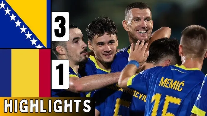 Bosnia vs Romania 3-1: Daniel Birligea sớm khai bàn nhưng Edin Dzeko, Esmir Bajraktarevic, Haris Tabakovic lần lượt ngược dòng chiến thắng, Denis Dragus nhận thẻ đỏ