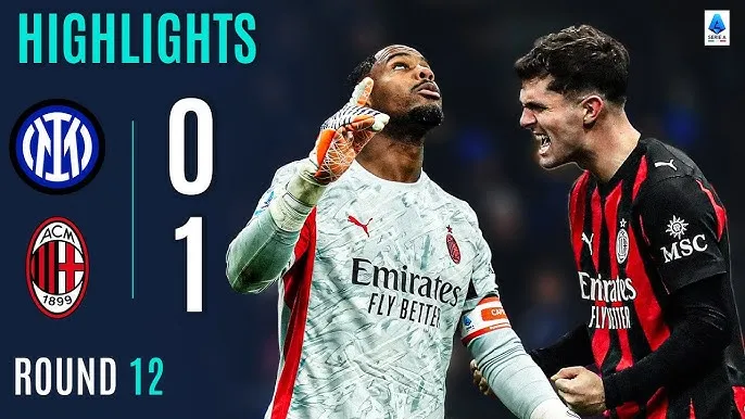 Inter Milan vs AC Milan 0-1: Saelemaekers sút, thủ thành Sommer đẩy bóng ra, Pulisic chớp thời cơ ghi bàn duy nhất, Milan vượt mặt Inter bám đuổi ngôi đầu AS Roma