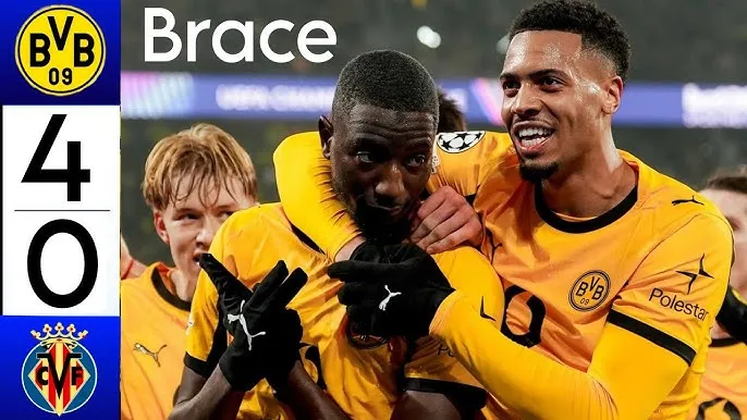 Borussia Dortmund vs Villarreal 4-0: Serhou Guirassy tỏa sáng cú đúp, Juan Foyth nhận thẻ đỏ, Karim Adeyemi, Daniel Svensson vùi dập đối thủ