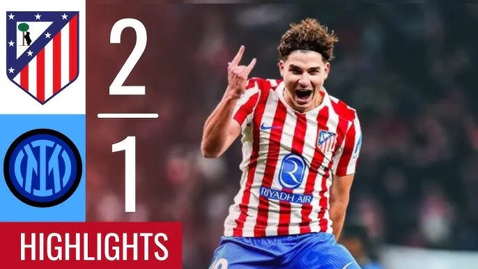 Atletico Madrid vs Inter Milan 2-1: Siêu kịch tính, Alvarez mở bàn, Zielinski gỡ hòa, Griezmann kiến tạo, Gimenez chốt hạ chiến thắng nghẹt thở phút 90+3 