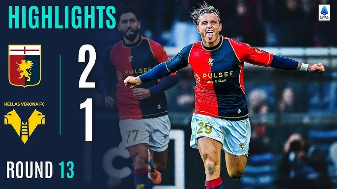 Genoa vs Verona 2-1: Rafik Belghali mở bàn nhưng Lorenzo Colombo chớp thời cơ gỡ hòa, Morten Thorsby đánh đầu cận thành giành gọn 3 điểm