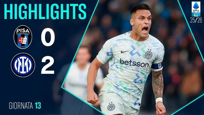 Pisa vs Inter Milan 0-2: Pio Esposito, Nicolo Barella lần lượt kiến tạo giúp Lautaro Martinez tỏa sáng cú đúp đẹp mắt, Inter thua AC Milan, Napoli đúng 1 điểm 