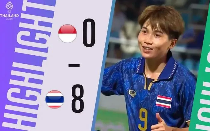 Nữ Thái Lan vs Nữ Indonesia 8-0: Yumanda phản lưới nhà, Pattaranan, Silawan, Saowalak, Jiraporn, Panittha thị uy 8 bàn thắng ngày ra quân