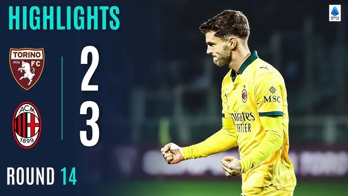 Torino vs AC Milan 2-3: Vlasic, Zapata sớm lập công nhưng Rabiot ghi bàn, Pulisic tỏa sáng cú đúp, chốt hạ chiến thắng ngược dòng