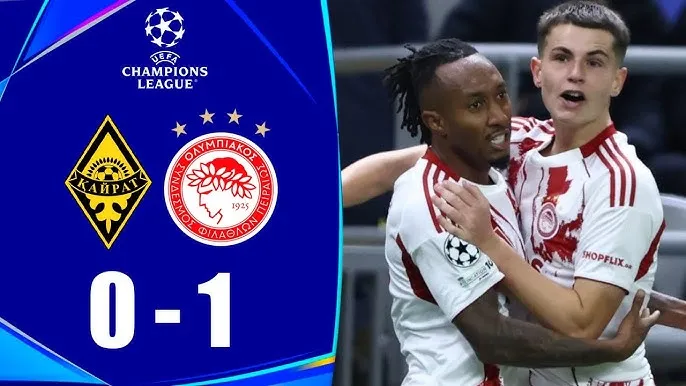 Kairat vs Olympiacos 0-1: Mehdi Taremi tỉa bóng, Gelson Martins đột phá, sút góc hẹp giành gọn chiến thắng