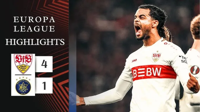Stuttgart vs M.Tel Aviv 4-1: Thế trận áp đảo, Assignon, Tomas, Mittelstadt, Vagnoman vùi dập đối thủ, Roy Revivo ghi bàn danh dự