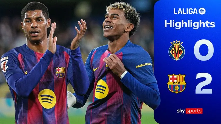 Villarreal vs Barcelona 0-2: Raphinha mở bàn, Veiga nhận thẻ đỏ, De Jong kiến tạo, Yamal chốt hạ 3 điểm, Barca củng cố ngôi đầu La Liga