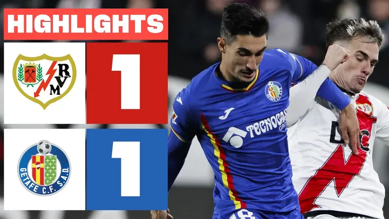 Vallecano vs Getafe 1-1: Kịch tính 7 thẻ vàng, De Frutos mở bàn, Arambarri kịp chia điểm quý giá phút bù giờ