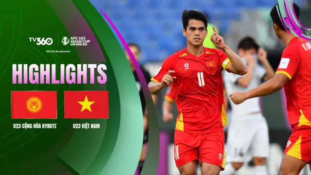 U23 Việt Nam vs U23 Kyrgyzstan 2-1: Văn Khang mở bàn nhờ chấm penalty, Murzakhmatov gỡ hòa, Brauzman phản lưới nhà, HLV Kim Sang Sik nhất bảng A