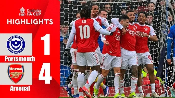 Portsmouth vs Arsenal 1-4: Bishop dệt mộng phút thứ 3, Dozzell phản lưới nhà, Martinelli xuất thần hattrick giành vé vòng 4 FA Cup