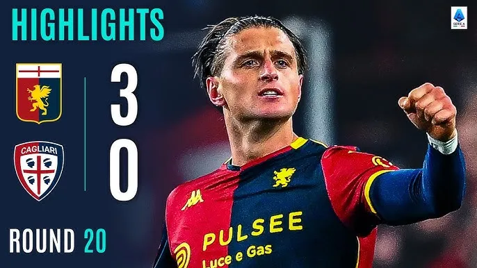 Genoa vs Cagliari 3-0: Lorenzo Colombo mở bàn, Morten Frendrup nhân đôi tỷ số, Leo Skiri Ostigard ấn định chiến thắng gọn gàng