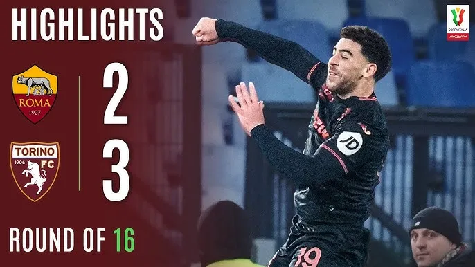AS Roma vs Torino 2-3: Che Adams tỏa sáng cú đúp, Hermoso, Arena lập công, İlkhan hạ Roma, Torino gặp Inter ở tứ kết Coppa Italia