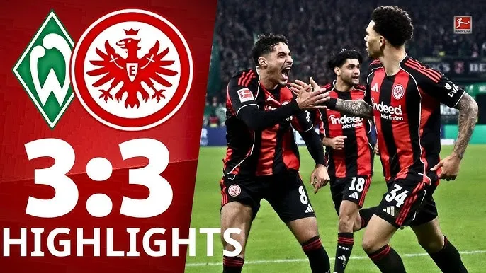 Werder Bremen vs Frankfurt 3-3: Rượt đuổi 6 bàn, Njinmah, Stage, Milosevic lập công, Kalimuendo, Collins, Ansgar Knauff chia điểm kịch tính