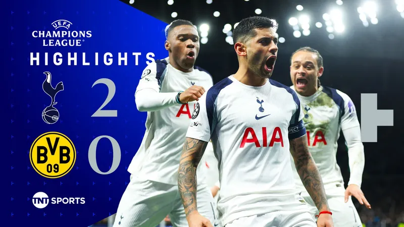 Tottenham vs Borussia Dortmund 2-0: Romero dứt điểm mở bàn, Svensson nhận thẻ đỏ, Solanke chốt hạ chiến thắng Dortmund dễ dàng