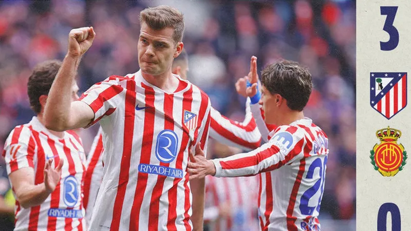 Atletico Madrid vs Mallorca 3-0: Solorth, Lopez, Almada chốt hạ chiến thắng dễ dàng, HLV Diego Simeone củng cố tốp 3 La Liga
