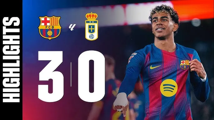 Barcelona vs Real Oviedo 3-0: Lần lượt Olmo, Raphinha, Yamal đua tài ghi bàn, Barca đòi lại ngôi đầu La Liga từ Real