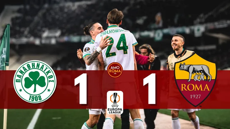 Panathinaikos vs AS Roma 1-1: Gianluca Mancini bị thẻ đỏ, Vicente Taborda mở bàn, Jan Ziołkowski kịp cứu thua Roma vào tốp 8 Europa League