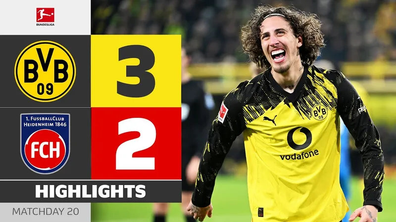 Borussia Dortmund vs Heidenheim 3-2: Anton mở bàn, Neihues, Guirassy đua tài ghi cú đúp, Dortmund bám đuổi ngôi đầu của Bayern