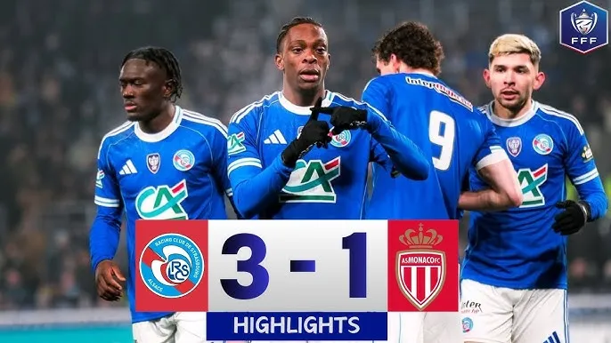 Strasbourg vs AS Monaco 3-1: Martial Godo sớm mở bàn, Julio Enciso ghi cú đúp chốt hạ vé gặp Reims ở Tứ kết Coupe de France