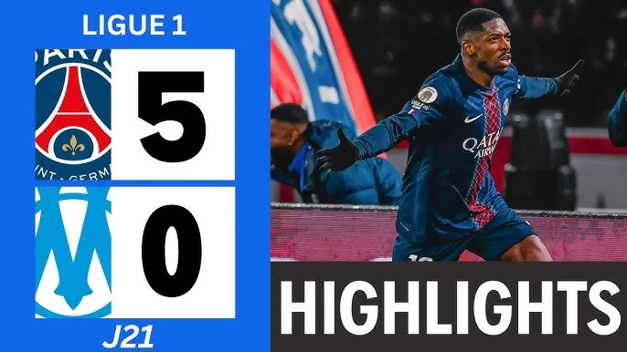 PSG vs Marseille 5-0: Dembele tỏa sáng cú đúp, Medina phản lưới nhà, Kvaratskhelia, Lee Kang In góp công chiến thắng 5 sao
