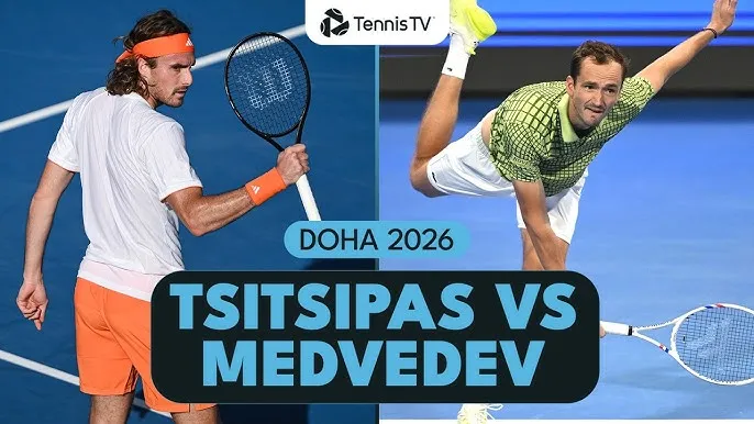 Daniil Medvedev vs Stefanos Tsitsipas 3-6, 4-6: Chật vật đã bại Medvedev, Tsitsipas đấu Andrey Rublev ở tứ kết Qatar Open 2026