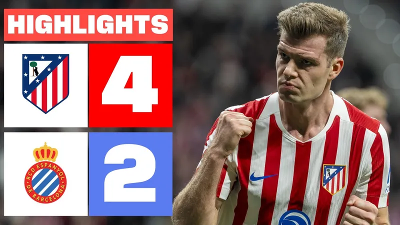 Atletico Madrid vs Espanyol 4-2: Jofre, Exposito lập công, Sorloth ghi cú đúp, Giuliano Simeone, Lookman chốt hạ 3 điểm, bám đuổi tốp 3 La Liga